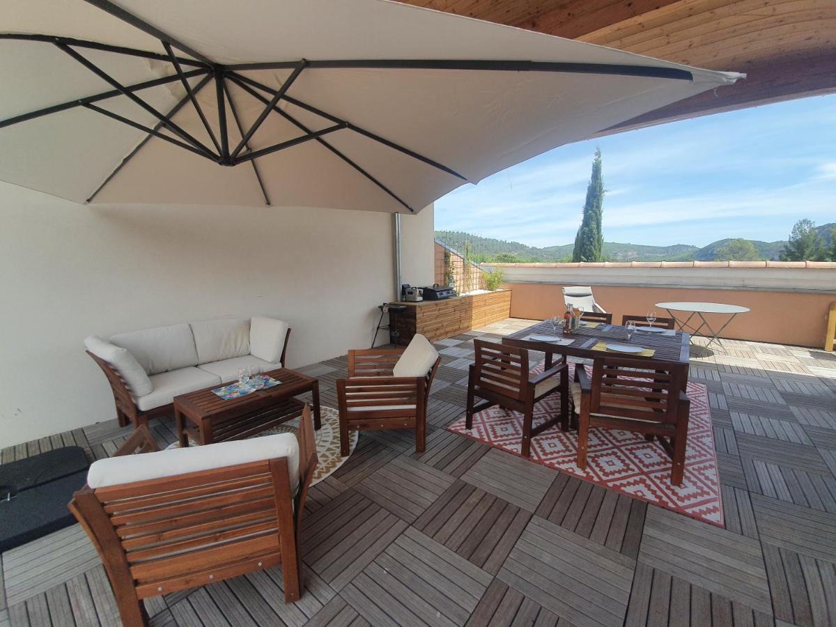 Terrasse 130M2 Panoramique Avec Climatisation Piscine - 3 Chambres Greoux-les-Bains Bagian luar foto